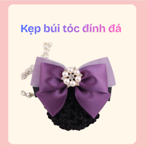 Kẹp búi tóc đính đá