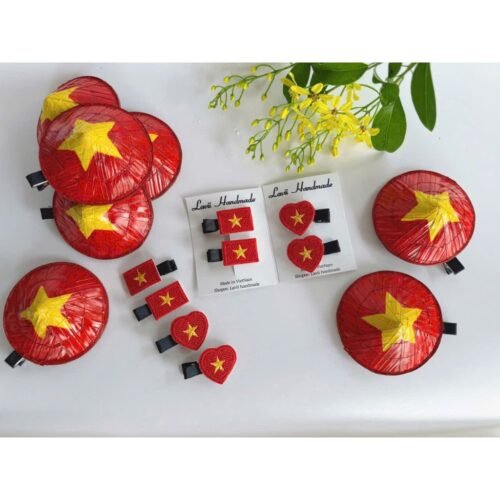 kẹp tóc nón đỏ