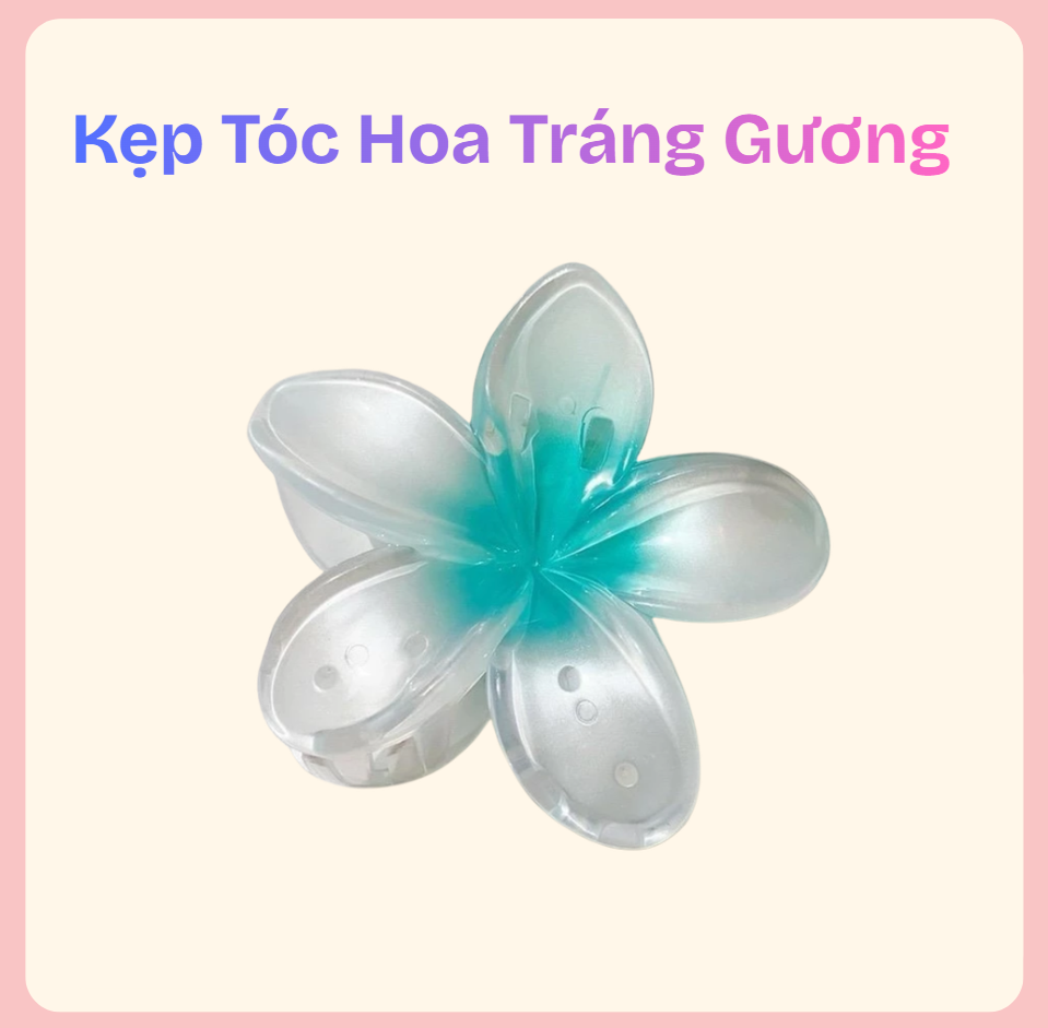 kẹp tóc hoa tráng gương