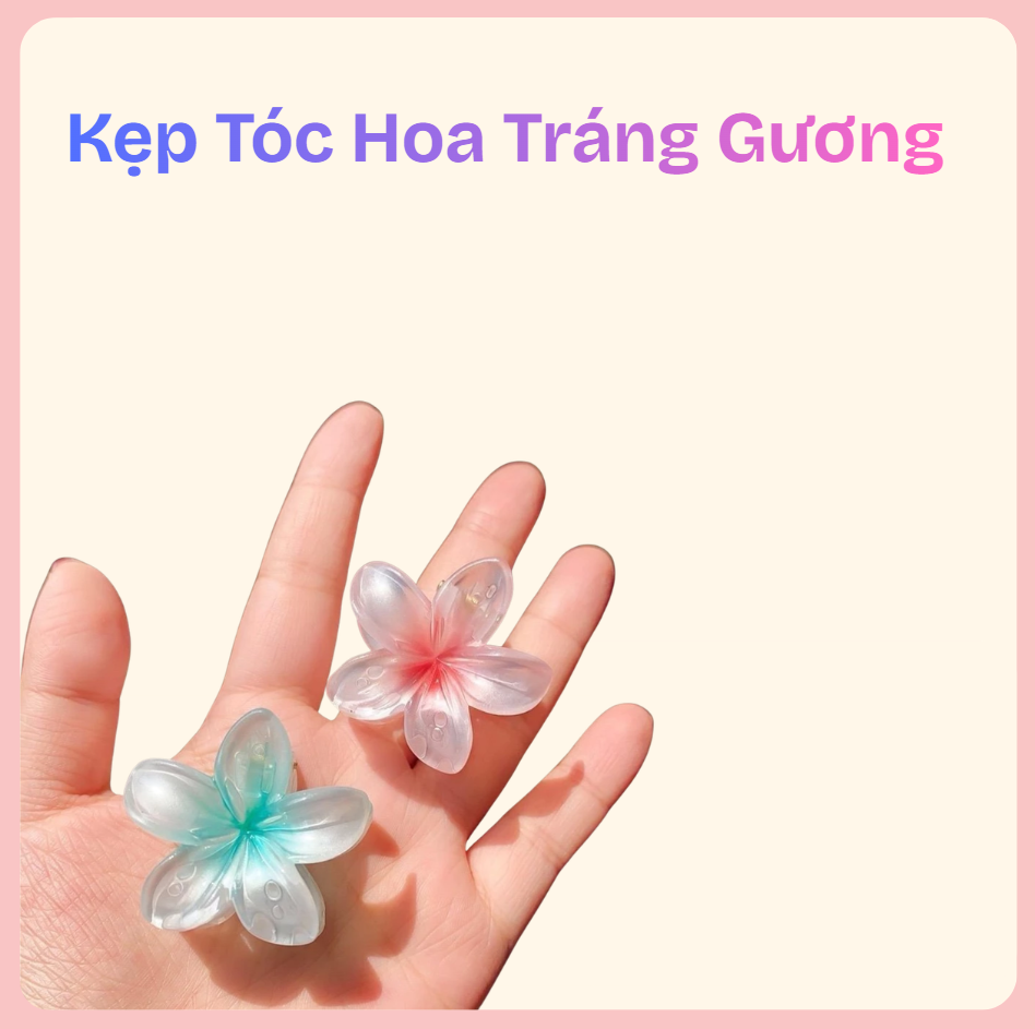 kẹp tóc hoa tráng gương