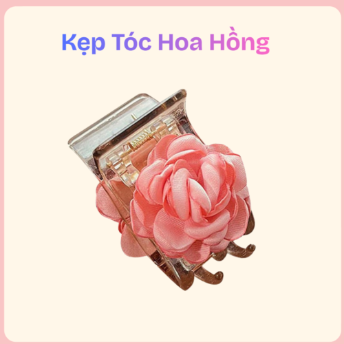kẹp tóc hoa hồng