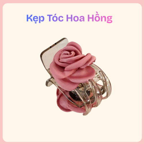 kẹp tóc hoa hồng