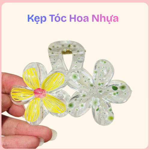 kẹp tóc hoa nhựa