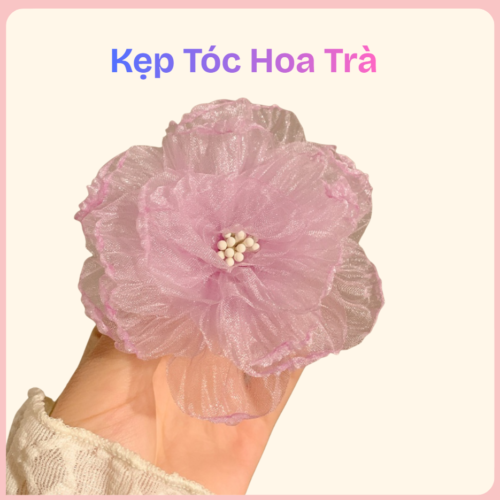 kẹp tóc hoa trà