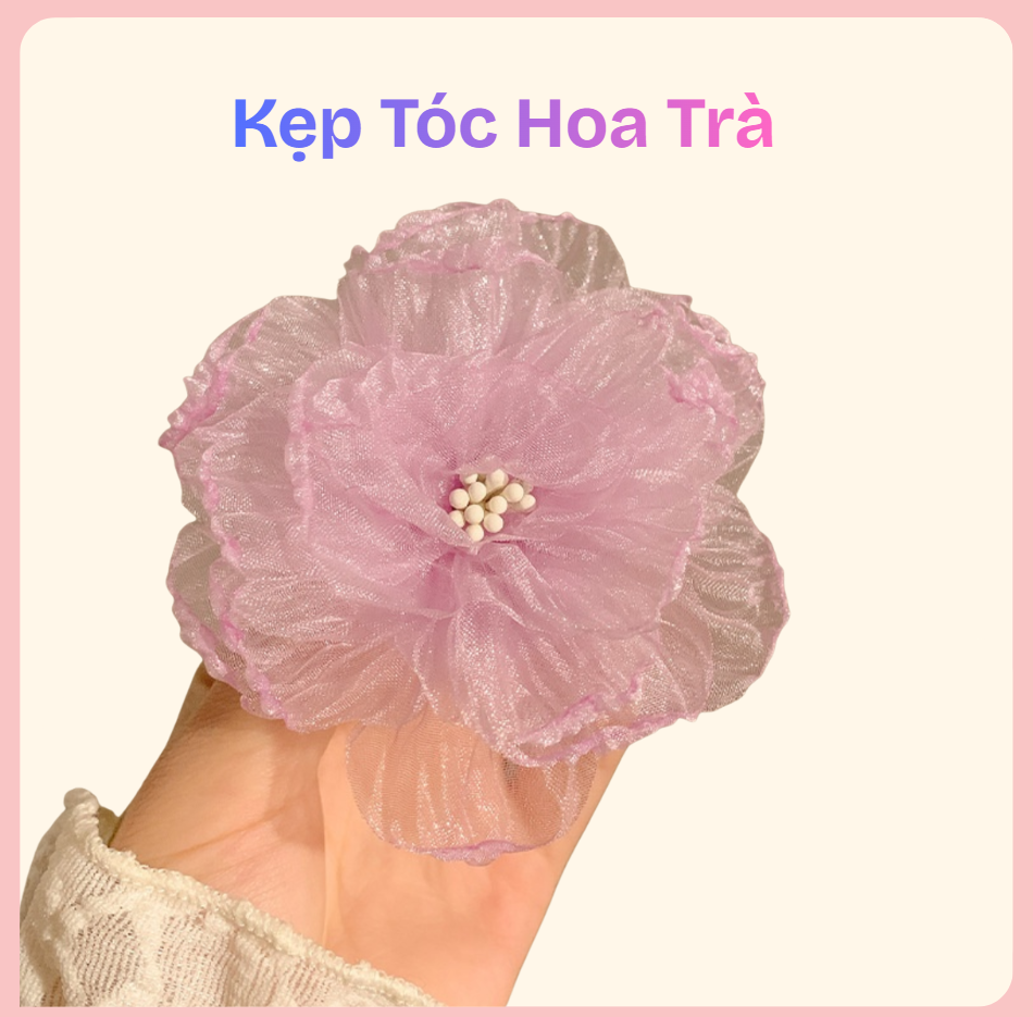 kẹp tóc hoa trà